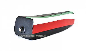 Sattel komplett schwarz mit italienischer Flagge 