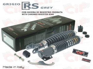 Vordere und hintere Stoßdämpfer Kit grau RS für Vespa 125/150/200 PX PE 