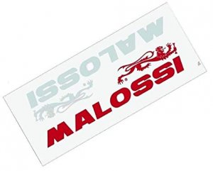 Malossi roter und weißer Aufkleber 225x55mm 