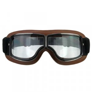 Occhiale casco CGM "California"  vintage di colore marrone con lente trasparente 