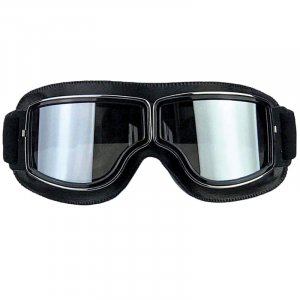 Occhiale casco CGM "California"  vintage di colore nero con lente specchiata 