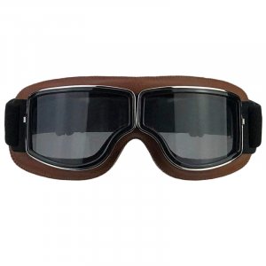Occhiale casco CGM &quot;California&quot;  vintage di colore marrone con lente fumè 75% 