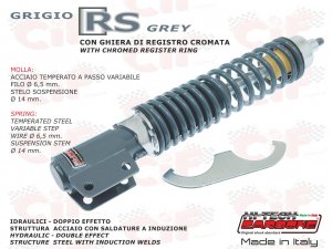 Vorderer Stoßdämpfer SPORT Version einstellbar grau RS für Vespa 125/150/200 PX 