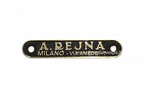 Schild A.REJNA Milano milano via Amedei 7, Farbe schwarz, für Sattel 