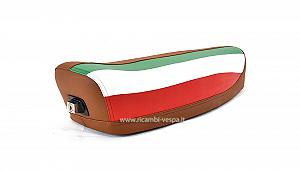 Sattel komplett braun mit italienischer Flagge 