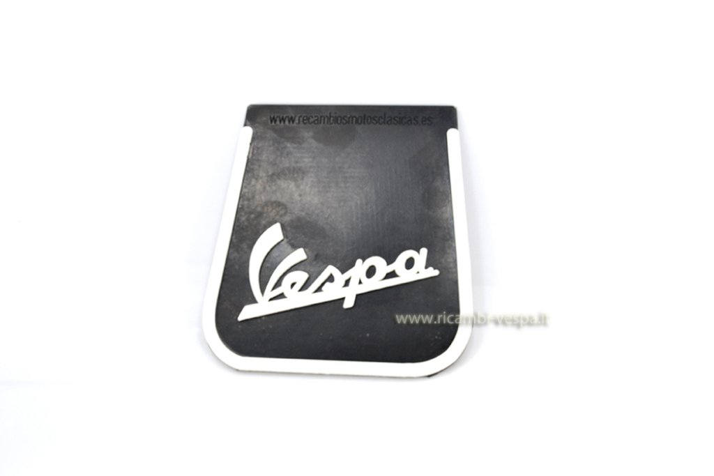 Schwarzer Schmutzfänger mit Vespa-Logo 