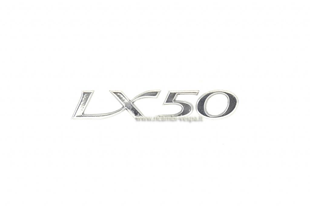 Schild LX 50 verchromt für rechte Motorhaube 