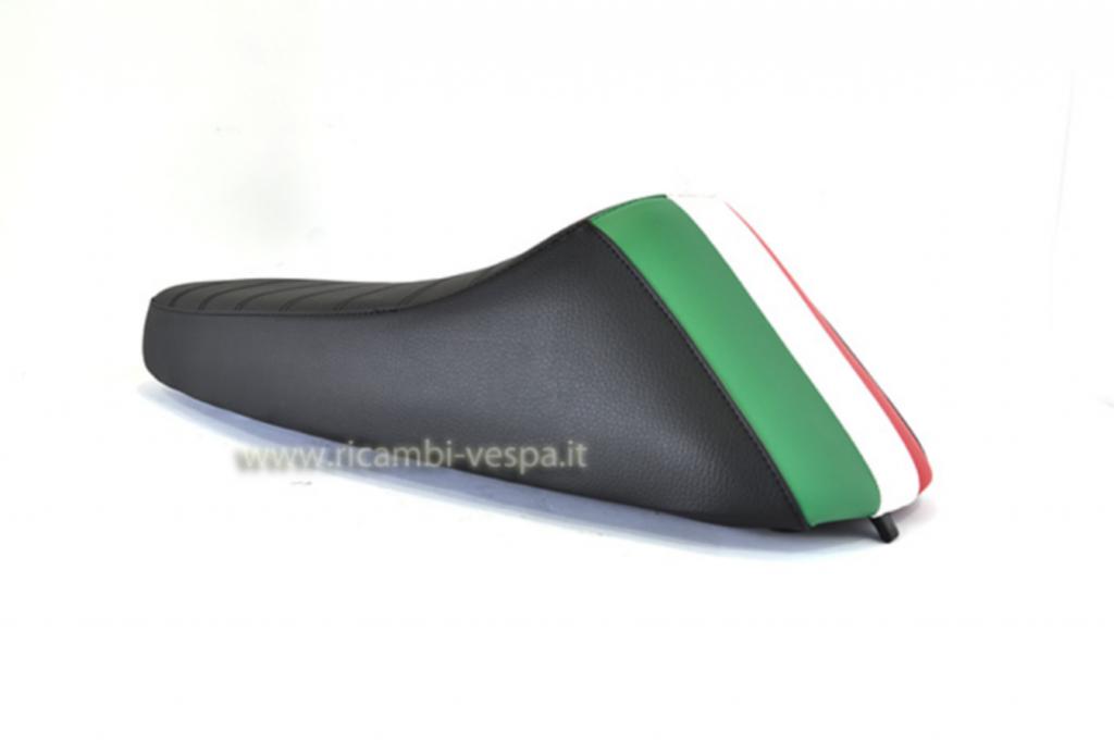 Sattel komplett Modell SPORT, Farbe schwarz mit italienischer Flagge 
