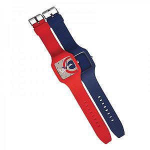 Armbanduhr, Farbe rot/blau 
