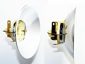 Scheinwerferreflektor mit Lampenhalterung (Durchm. 105 mm) 