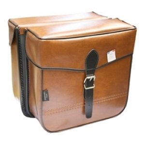 Coppia di borse laterali Sporfabric S14 rettangolari di colore marrone per Piaggio Ciao 