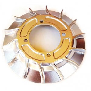 Lüfter für CNC / RACING VMC-Magnetschwungrad aus silber eloxiertem Aluminium 